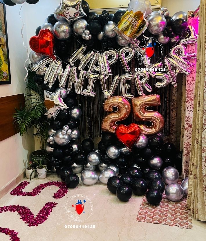 25th Anniversary Chrome Balloon Decoration Done At Motingar