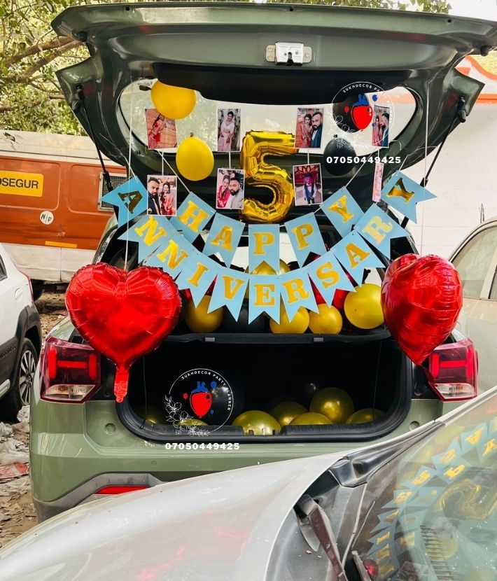 Car Dikki/Boot Balloon Decoration For Anniversary In Delhi NCR