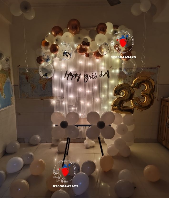 Sparkling Backdrop Balloon Decoration Done At West Patelnagar