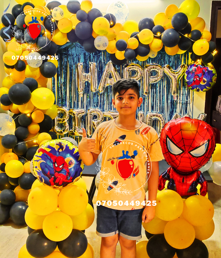 Spiderman Kid Theme Balloon Decoration For Birthday In Delhi NCR