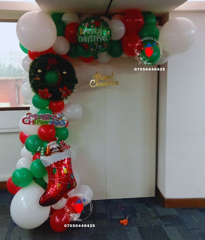 Christmas Corporate Balloon Decoration For Office Done At CP Delhi