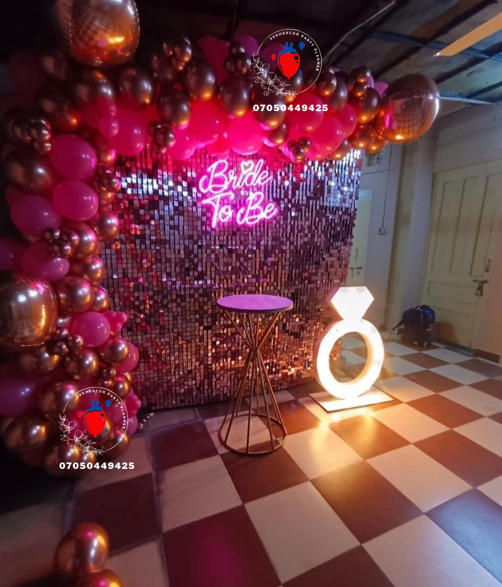 Sequin Bride To Be  Bachelorette  Premium Balloon Decoration In Delhi NCR